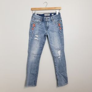 Lucky Brand Embroidered Mid-Rise Light Wash Jeans